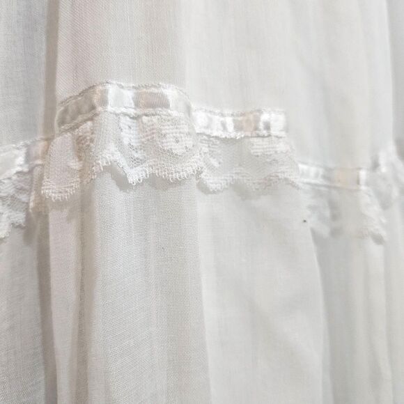 Vintage 70s Gunne Sax White Lace Tiered Wedding Dress Prairie Romantic Bride - Picture 7 of 16
